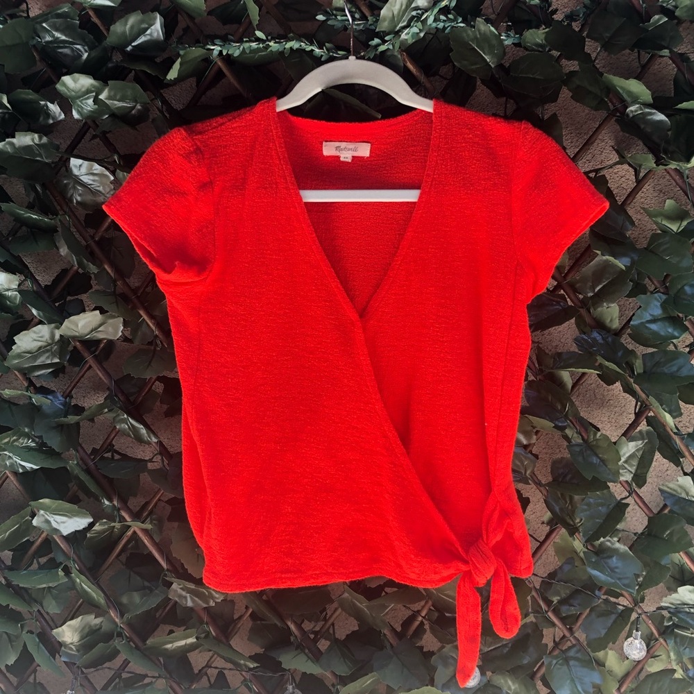 Madewell Texture and Thread Wrap Tie Top